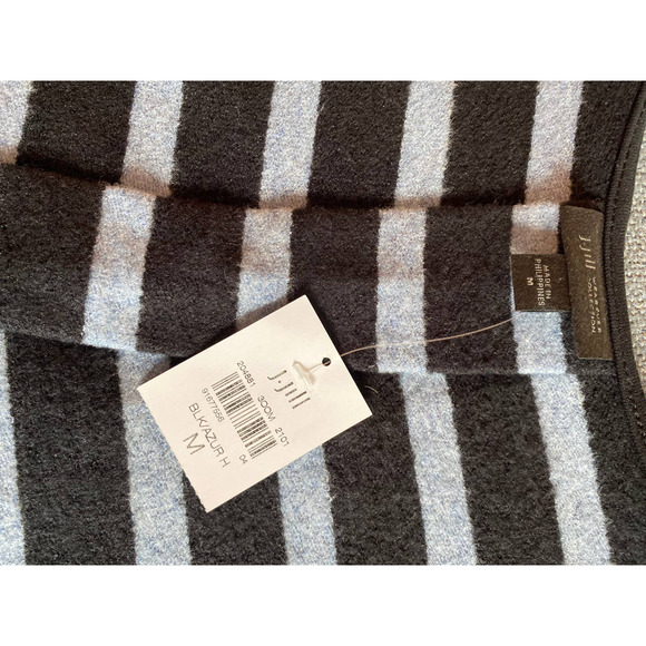 J.Jill Woman’s dress size M black azure stripes long sleeve super soft, knee NWT - Picture 8 of 10